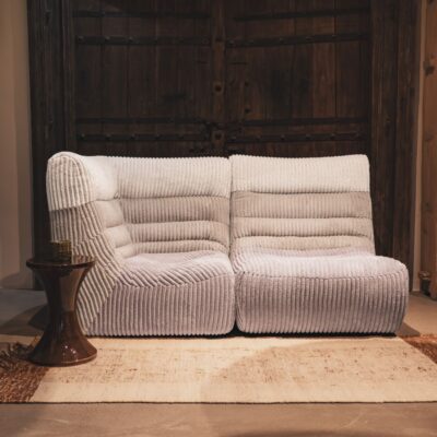 Chauffeuse et fauteuil d'angle en velours boudoir DIVAN COZY ET CLOSED