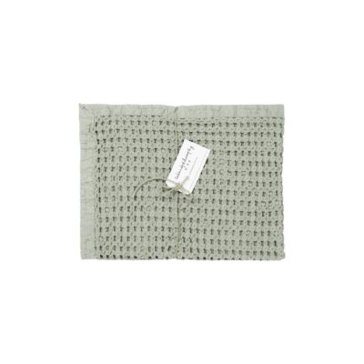 Serviette de toilettes en coton nid d'abeille, modèle MIREILLE coloris Eucalyptus