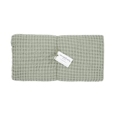 Serviette de toilette en nid d'abeille, modèle MIREILLE coloris Eucalyptus