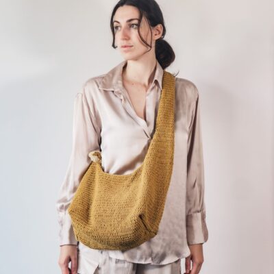 Sac banane en crochet COOL theme DOLCE VITA en coloris Honey