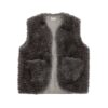 Gilet en fausse fourrure, modèle ZOLA coloris Dark Grey