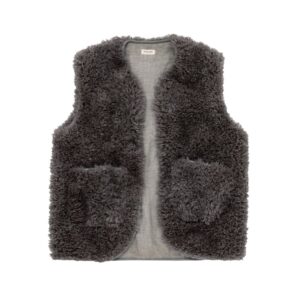 Gilet en fausse fourrure, modèle ZOLA coloris Dark Grey