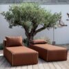 Banquette d'extérieur 1 place DAYBED coloris chocolate et ,catégorie OUTDOOR, un coussin inclus