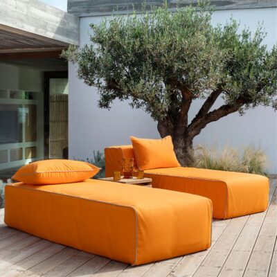 Banquette d'extérieur 1 place DAYBED et CHILL, coloris Pop, catégorie OUTDOOR, un coussin inclus