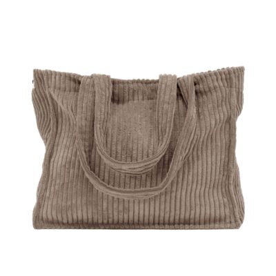 Sac cabas en velours côtelé, modèle VOLT coloris Mocca