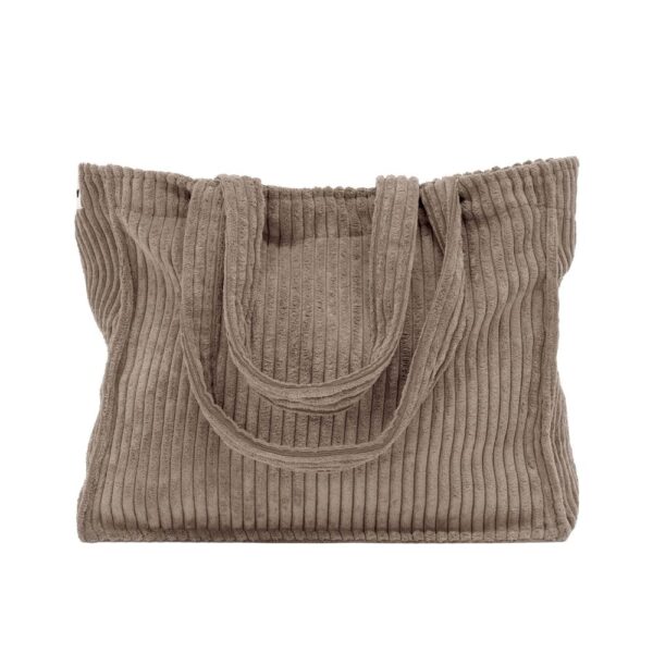 Sac cabas en velours côtelé, modèle VOLT coloris Mocca