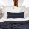 Coussin en lin avec broderie artisanale SMOOTHIEB Charbon