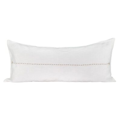 Coussin en lin avec broderie artisanale SMOOTHIEB Milk