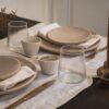 Set de table en lin lavé avec liseré, modèle IRINA coloris Blanc