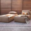 Canapé d'extérieur méridienne CHILL banquette DAYBED une place en coloris Cappucino