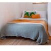 Linge de maison en coton : COSMO Curcuma, TANDEM Mandarine, MIREILLE Eucalyptus