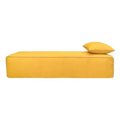 Banquette d'extérieur sans dossier, en acrylique teint en masse, DAYBED PIPING OUTDOOR, coloris Solar