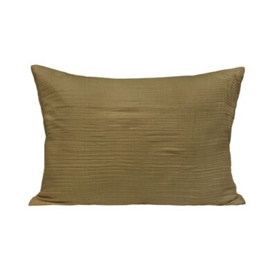 Taie d'oreiller 50x70 en gaze de coton, AMANTE, coloris Bronze, Linge de lit exclu web