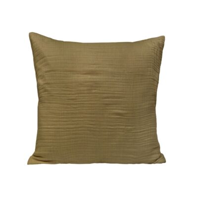 Taie d'oreiller 65x65 en gaze de coton, ANGELO, coloris Bronze, Linge de lit exclu web