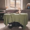 Nappe carré à carreaux en coton MARTA1 en coloris Pesto du thème MAMA MIA