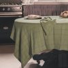 Nappe carré à carreaux en coton MARTA1 en coloris Pesto du thème MAMA MIA