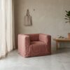 Fauteuil en lin 1 place CUB Brique