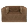 Fauteuil SLOW CUB en velours chenille en coloris Noisette