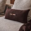 Coussin BENJY et BARY et plaid BOREAL Marron en lin du thème AMERINDIEN