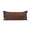 coussin en lin avec détails surpiqûre 55x110cm CRUSH coloris BISON, thème farm life