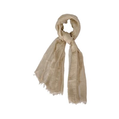 Étole en gaze de lin avec finition frangée, LIBECCIO, coloris Natural, thème Primavera