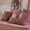 Coussin 50 x 50 cm en coton brodé : TAARI Pink