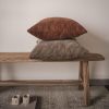 Coussin carré en velours côtelé LOOM Mocca et Cinnamon