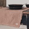 Nappe en coton flammé finitions surpiqures, modèle MOZZARELLA Rhum