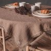 Nappe en coton flammé finitions surpiqures, modèle MOZZARELLA Rhum