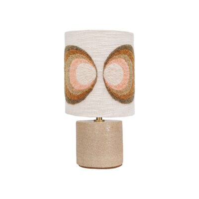 Lampe à poser avec abat-jour en coton tufté GREEN SODA KAOLIN Ecru