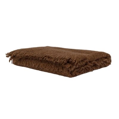 Plaid en laine uni MOLIERE Caramel