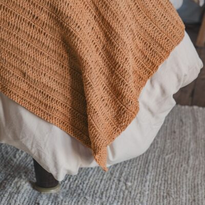Plaid en coton crocheté TOBAGO Sienna