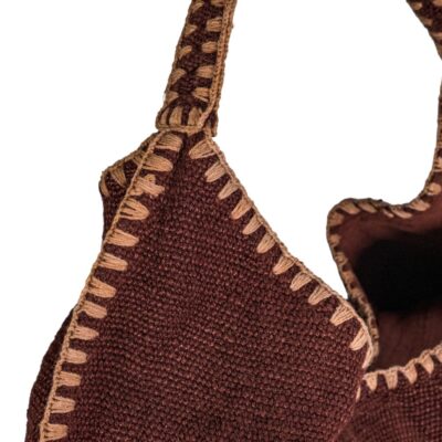Sac en jute porté épaule NOMAD, coloris Plum, thème Jute - zoom matière