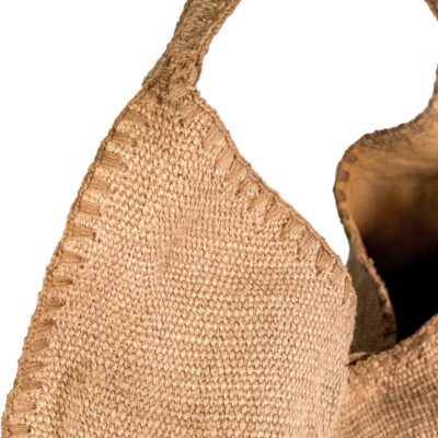 Sac en jute porté épaule NOMAD, coloris Tan, thème Jute - zoom matière