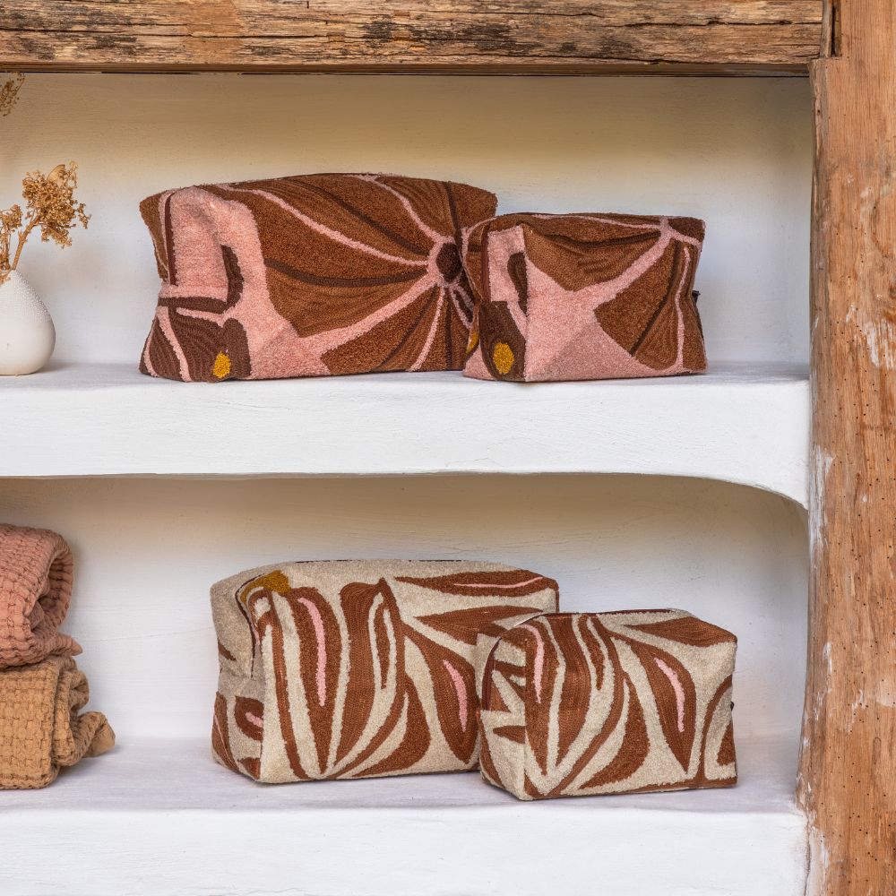 Trousses de toilette CLARK Medium et Small Rose et Beige