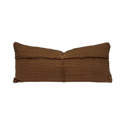 coussin et housse de coussins en coton et lin, 30x70cm, NIRVANA, coloris Café, thème Couleurs Locales, packshot