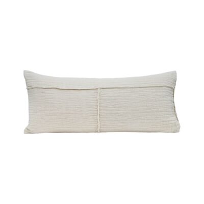 coussin et housse de coussins en coton et lin, 30x70cm, NIRVANA, coloris Crème, thème Couleurs Locales, packshot