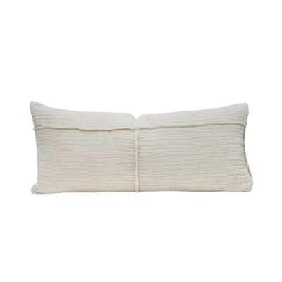 coussin et housse de coussins en coton et lin, 30x70cm, NIRVANA, coloris Crème, thème Couleurs Locales, packshot