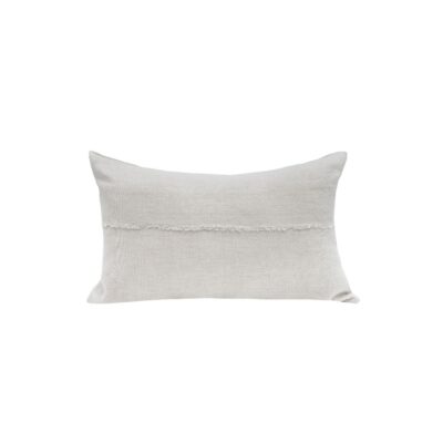 Coussin en lin 25X40cm, HYPOLITE, coloris CHALK/CRAIE, thème HANDMADE