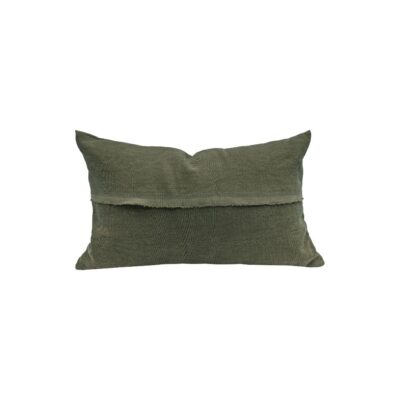 Coussin en lin 25X40cm, HYPOLITE, coloris KAKI, thème HANDMADE