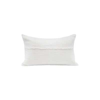 Coussin en lin 25X40cm, HYPOLITE, coloris BLANC/WHITE, thème HANDMADE