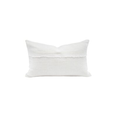 Coussin en lin 25X40cm, HYPOLITE, coloris BLANC/WHITE, thème HANDMADE