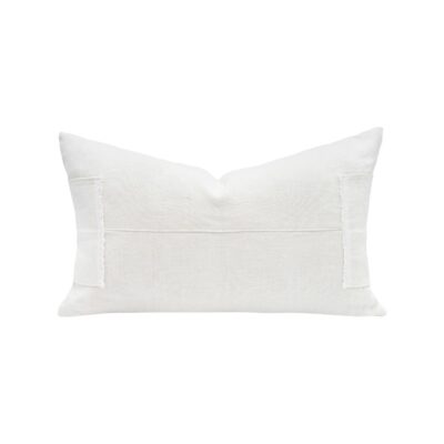 Coussin en lin 40x60cm, HECTOR, coloris BLANC/WHITE, thème HANDMADE