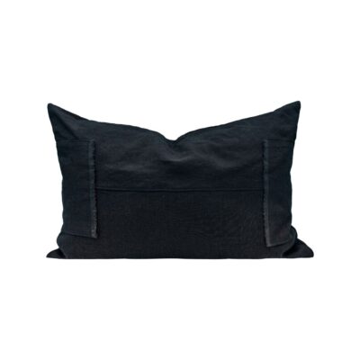 Coussin en lin 40x60cm, HECTOR, coloris NIGHT/NUIT, thème HANDMADE