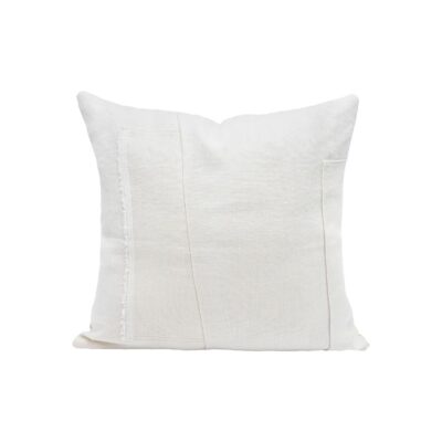 Coussin en lin 50X50cm, HORACE, coloris WHITE/BLANC, thème HANDMADE