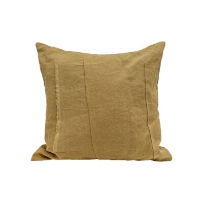 Coussin en lin 50X50cm, HORACE, coloris BUTTERNUT, thème HANDMADE