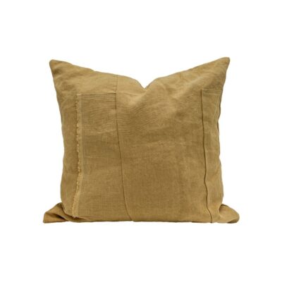 Coussin en lin 50X50cm, HORACE, coloris BUTTERNUT, thème HANDMADE