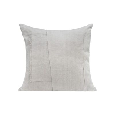 Coussin en lin 50X50cm, HORACE, coloris CHALK/CRAIE, thème HANDMADE