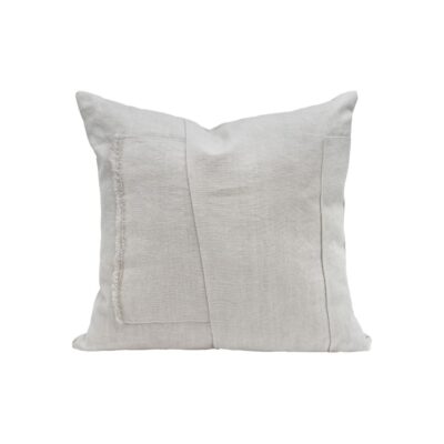 Coussin en lin 50X50cm, HORACE, coloris CHALK/CRAIE, thème HANDMADE