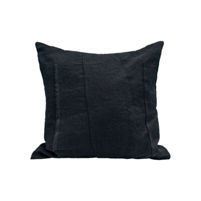 Coussin en lin 50X50cm, HORACE, coloris NUIT/NIGHT, thème HANDMADE